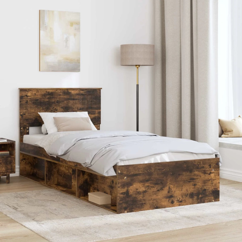 Struttura del letto-Giroletto Rovere fum¨¦ 90 x 200 cm Pino massello 484386