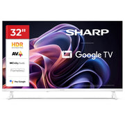 SHARP 32HF2265EW - 32" GOOGLE TV LED HD -  FRAMELESS - AUDIO DOLBY DIGITAL+ / DTS HD - CHROMECAST - WHITE - IT