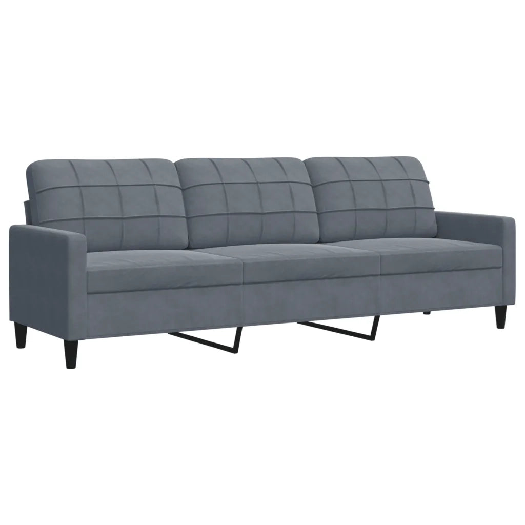 Set di Divani 2 pz con Cuscini e Rinforzi Grigio Scuro Velluto 3278492