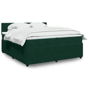 Giroletto a Molle con Materasso Verde Scuro 200x200 cm Velluto 3290133