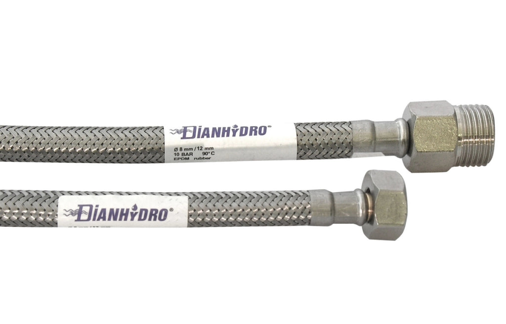 FLESSIBILE INOX MODELLO PROLUNGATO  CM. 35- MF 3/8 x 3/8- DH- pezzi 1