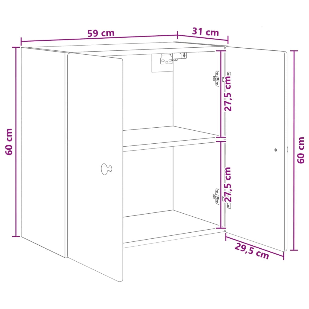 Mobiletto a muro Bianco 59 x 31 x 60 cm Legno ingegnerizzato 899085
