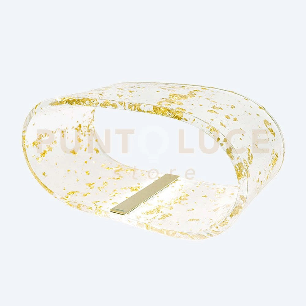 LAMPADA GRANDE FUTURE IN CRISTALLO ACRILICO TRASPARENTE E ORO LED 4200°K / 24 Volt - 12 W/Mt