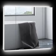 Mobile da bagno con specchio LED e USB ¨C Xylo ¨C Bianco 90x15x75 cm