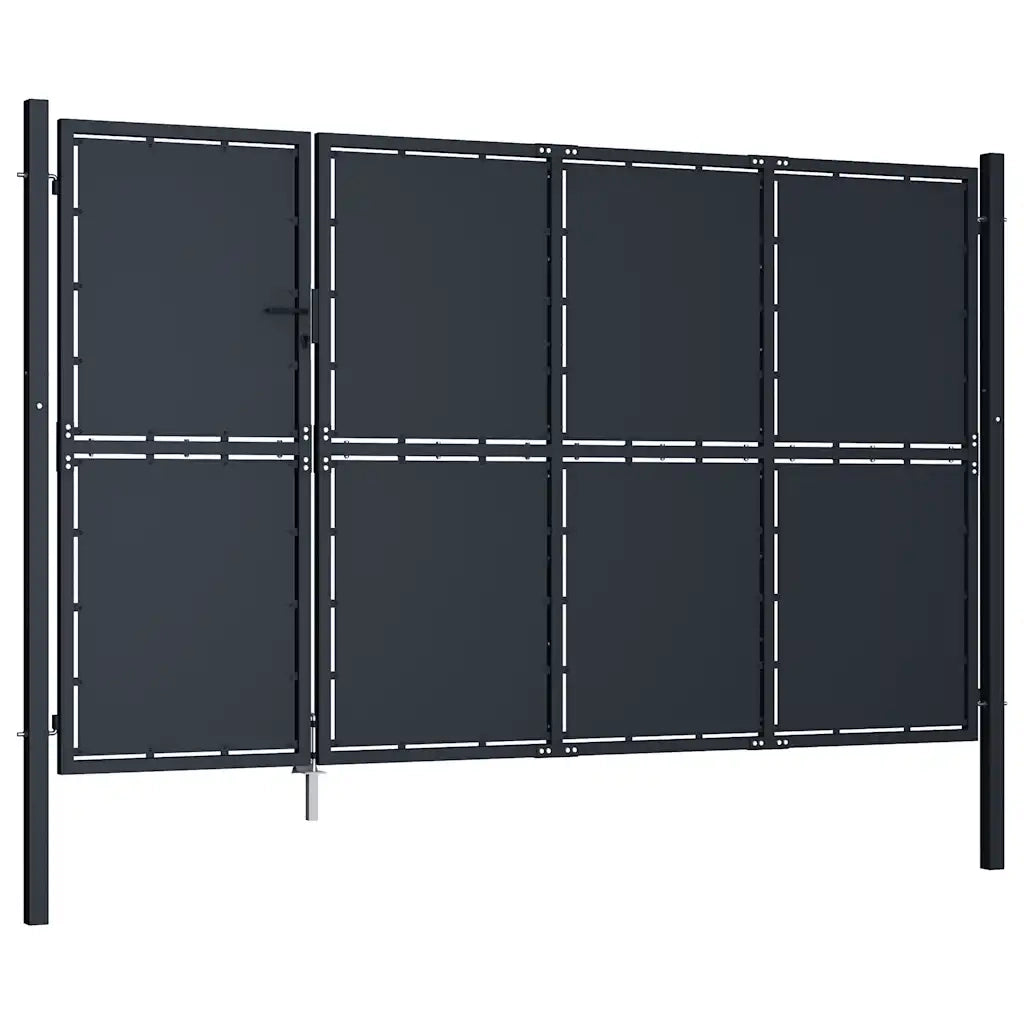 Cancello da Giardino in Acciaio 350x200 cm Antracite 144540