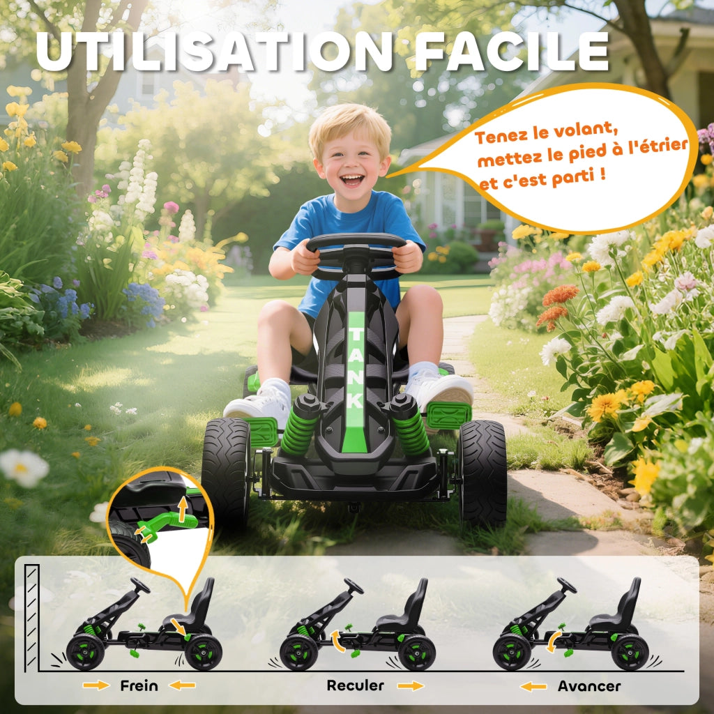 Go Kart Bambini 3-6 Anni ¨C Zephmum ¨C Verde con Ruote EVA