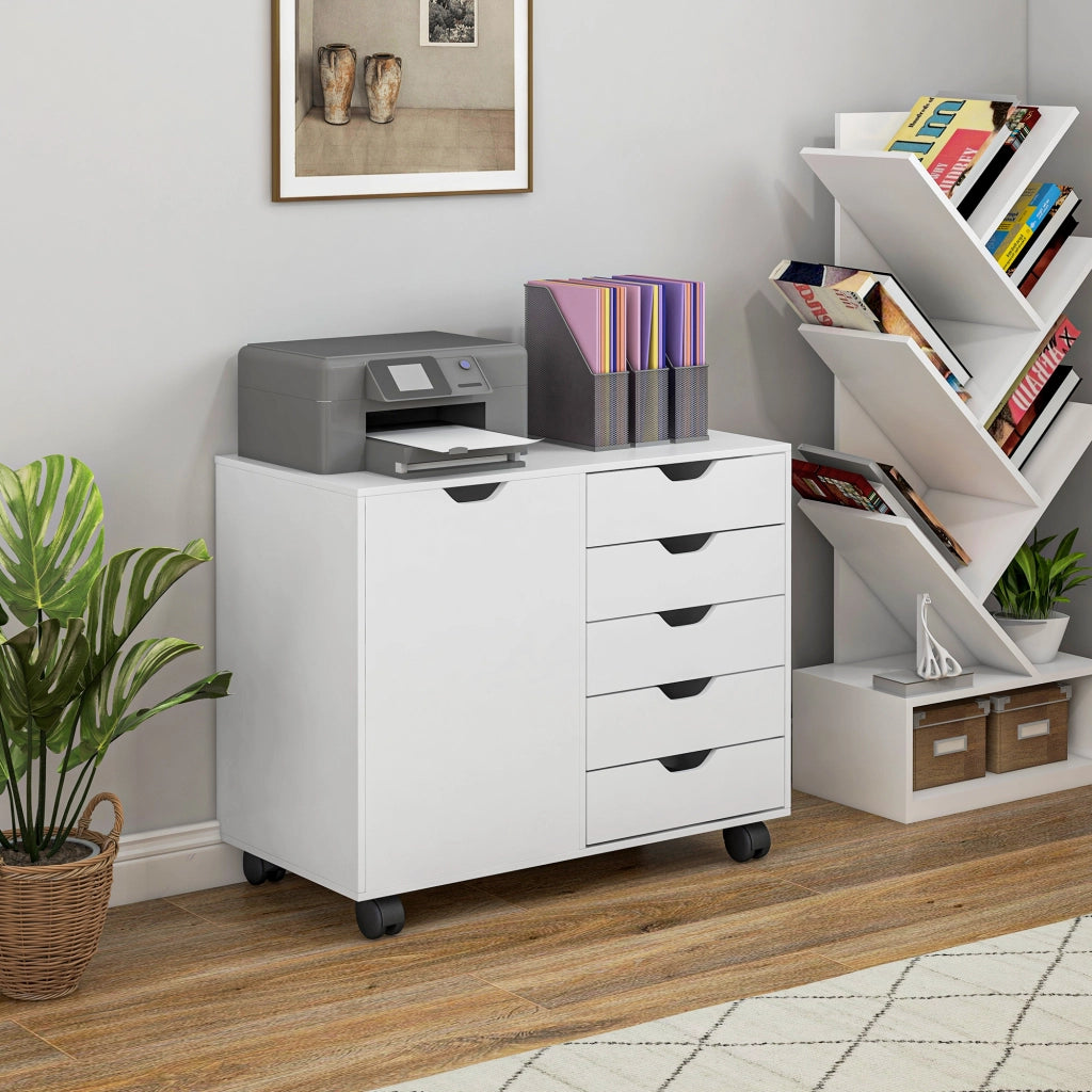 Cassettiera Laterale con Ripiano Regolabile ¨C zephmum ¨C Bianco 60x40x80