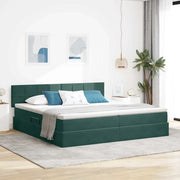 Letto con Contenitore Verde Scuro 200 x 200 cm Velluto 3370782