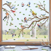 Sticker per finestra con uccelli su rami sticker per finestra con uccelli colorati rami sticker per finestra foto di rami sticker per finestra anti-urto doppia superficie sticker per finestra primavera estate decorazione per finestra