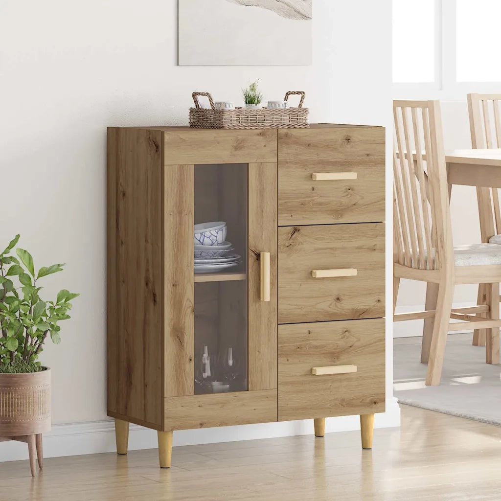 Credenza-Buffet-Armadio da cucina Rovere artigianale 69,5 x 34 x 90 cm Legno multistrato 708437