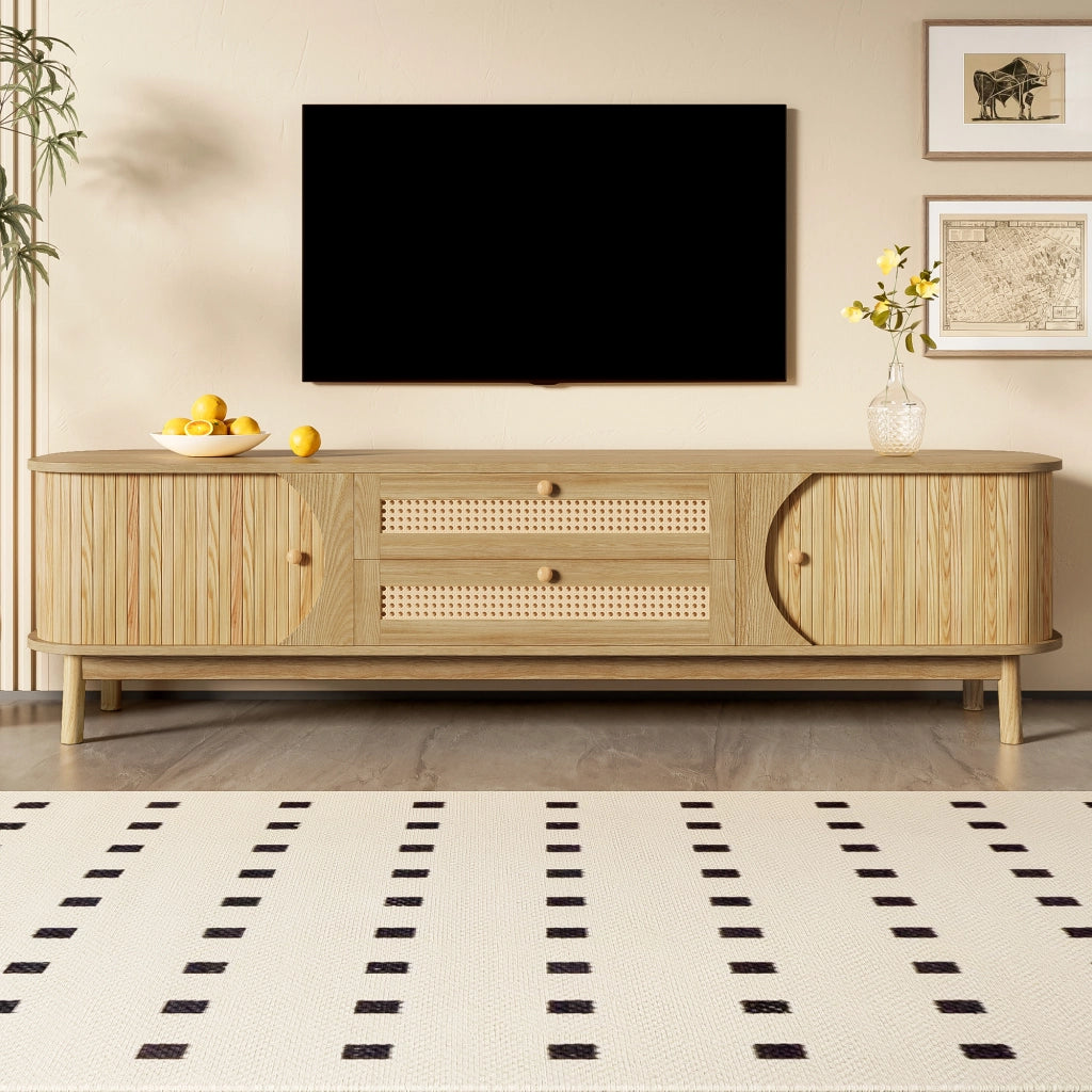 Cassettiera per TV colore naturale in MDF lunghezza 170 cm