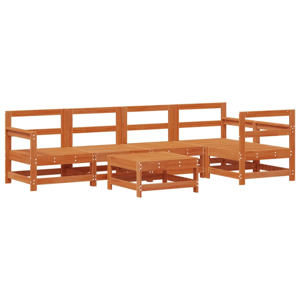 Set Lounge da Giardino 7 pcs Marrone Cera