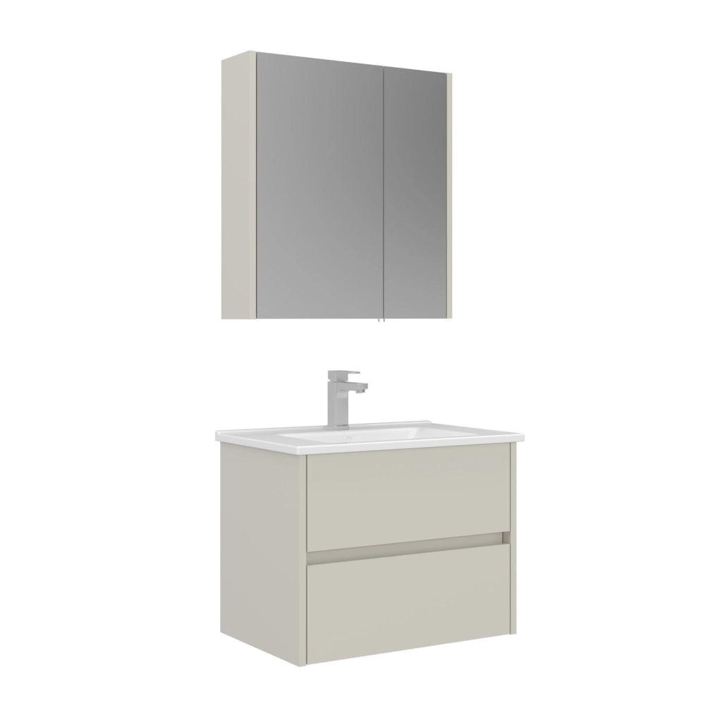 Set mobile lavabo con specchio (2 pezzi) "Arno 65" - 65 x 45 x 52 cm - Cashmere