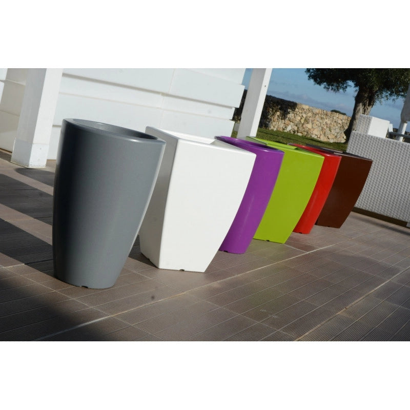 Vaso moderno di design Ø33 H50 in polimero viola resistente per interno ed esterno - Made in Italy - Monacis