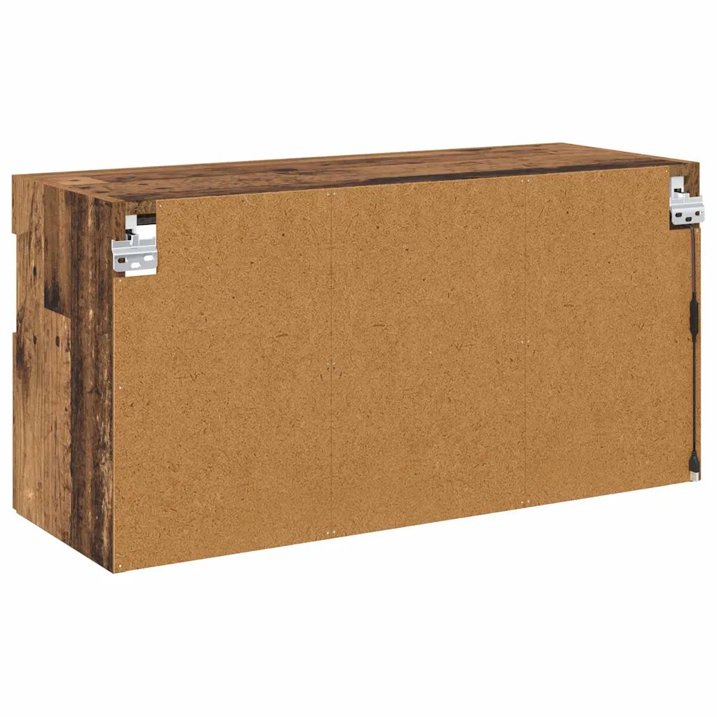 Mobile TV da parete con LED Legno vecchio 80 x 30 x 40 cm 882977