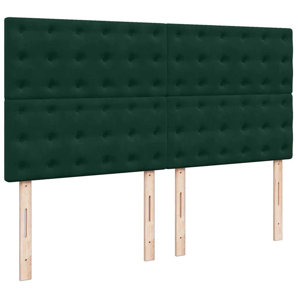 Giroletto a Molle con Materasso Verde Scuro 200x200 cm Velluto 3293317