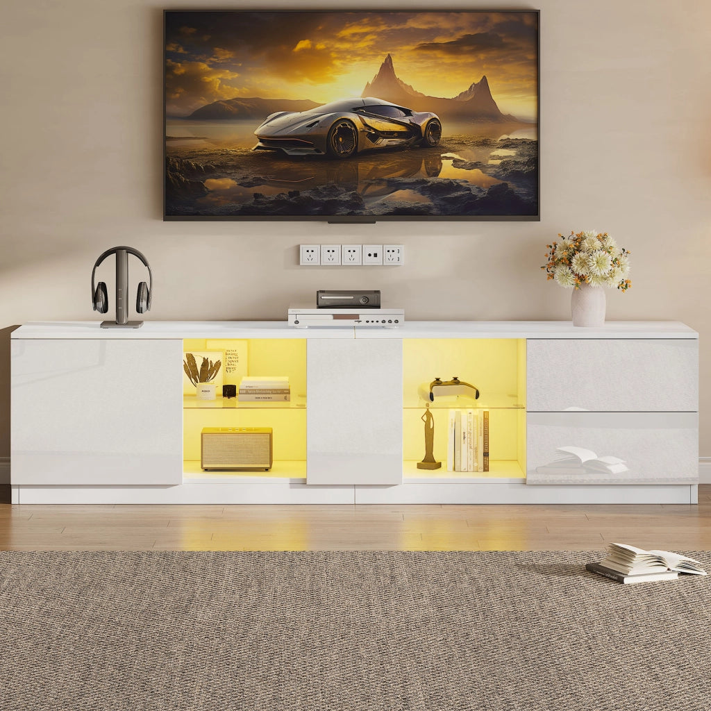 Cassettiera TV bianca in MDF; 160 cm