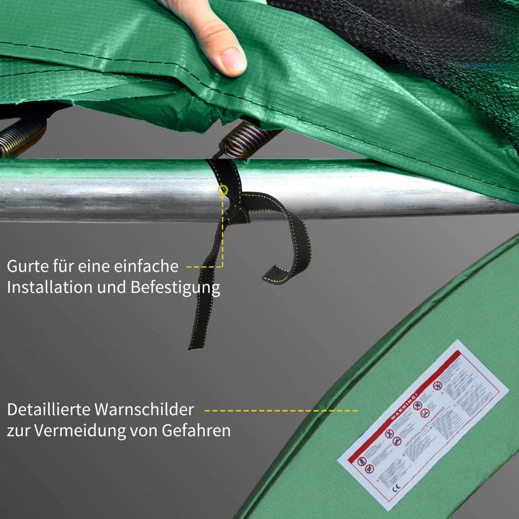 Set di accessori per trampolino: copertura perimetrale, rete di sicurezza, telo di copertura per esterni, per trampolini da 8 a 15 piedi, ? 305 cm,