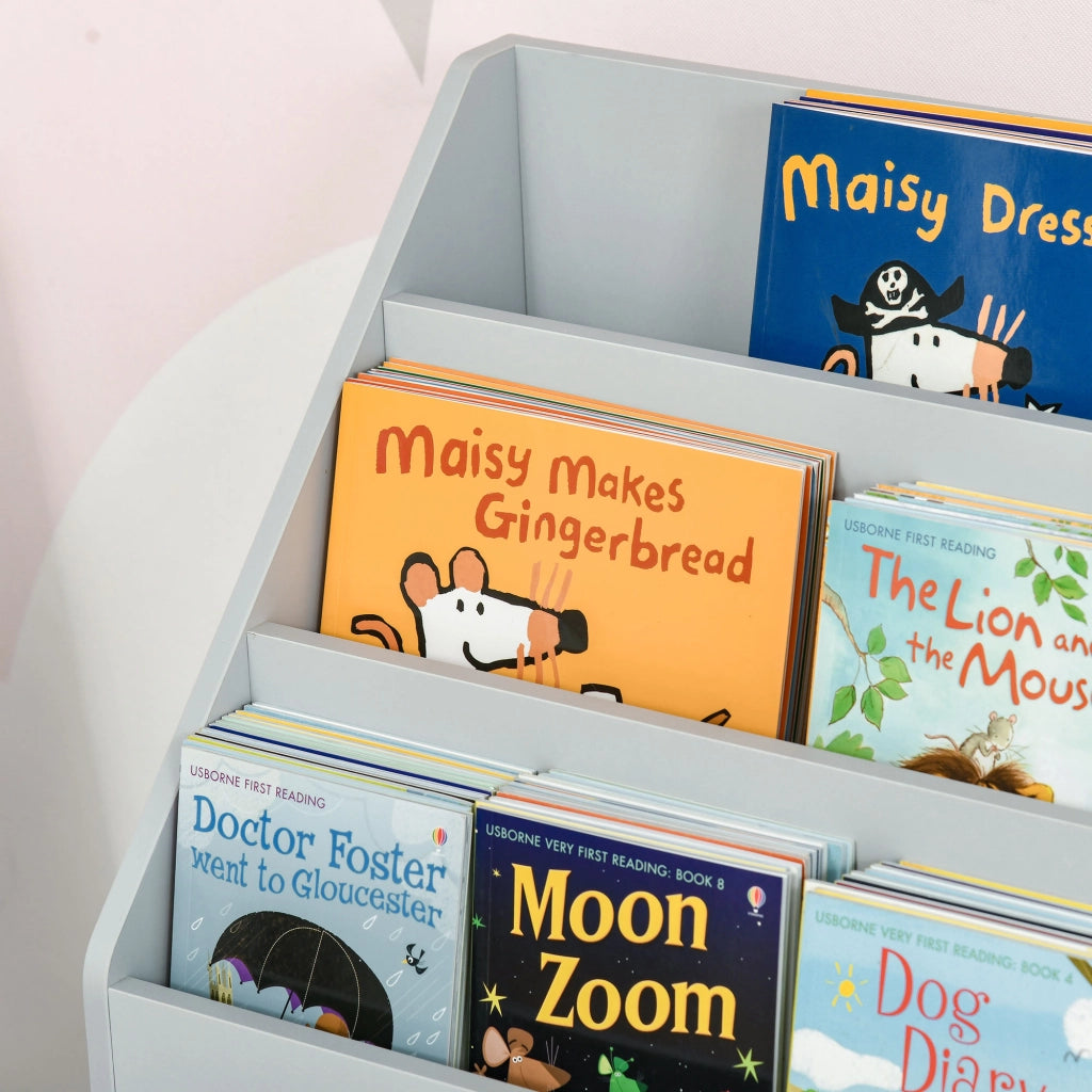Libreria per bambini con cassetto e scomparti ¨C zephmum ¨C Grigio 60x30x90 cm