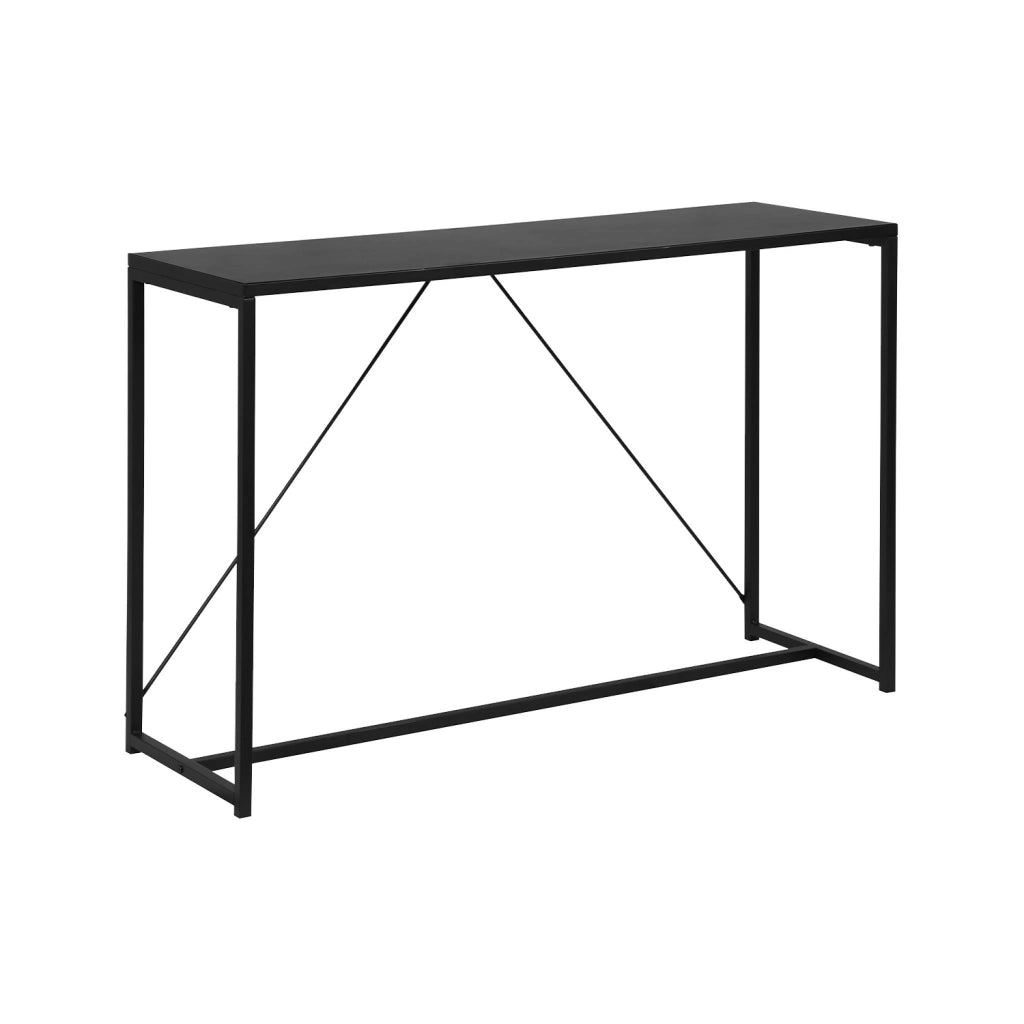 Consolle in metallo con barra di rinforzo, 120cm, nero