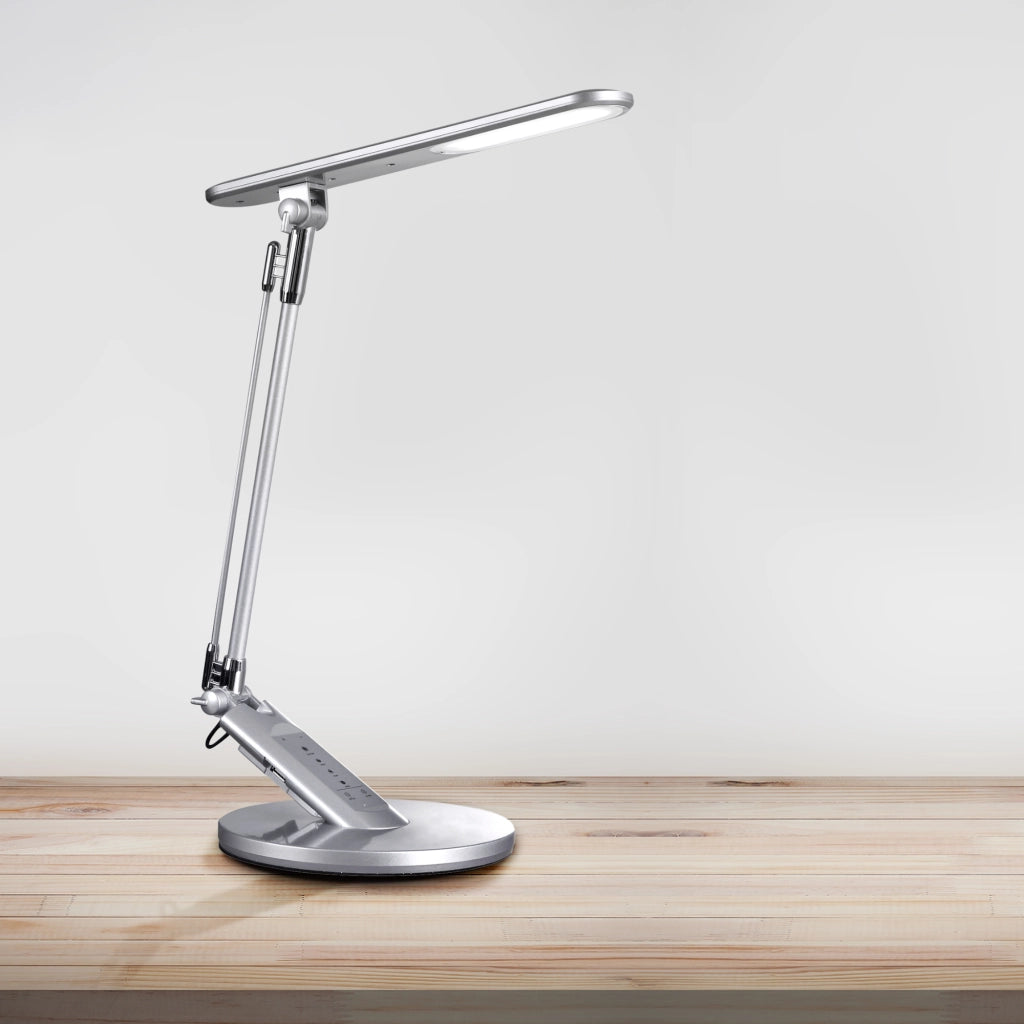 Lampada da scrivania LED dimmerabile USB argento Polux