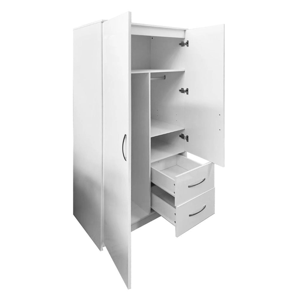 Armadio multiuso Niceville bianco 2 ante e 2 cassetti 76x50x180H