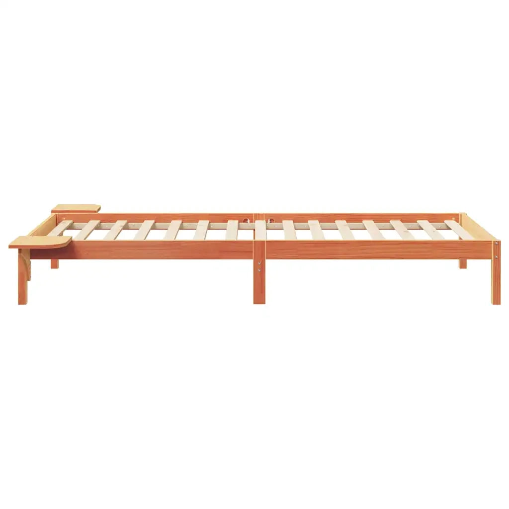 Letto con Tavolini Laterali Marrone cerato 100 x 210 cm 873225
