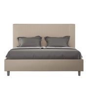 Letto queen size contenitore imbottito 150x210 similpelle tortora Goya