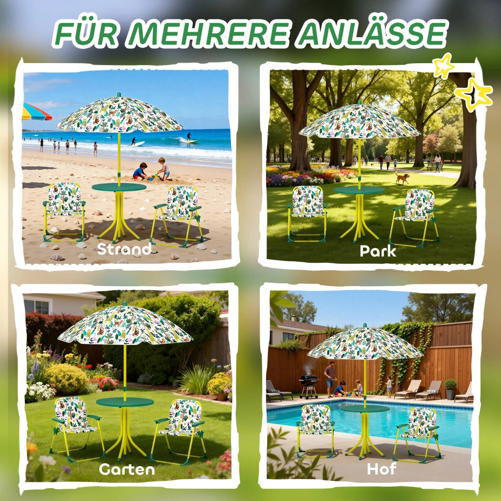 Set tavolo e sedie bambini ¨C Minimal ¨C verde, 4 pezzi