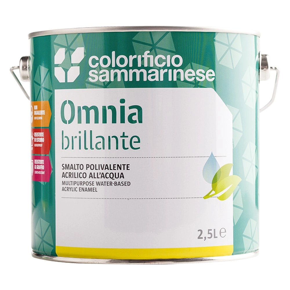SMALTO ALL ACQUA OMNIA  NERO BRILLANTE 0,750 LT