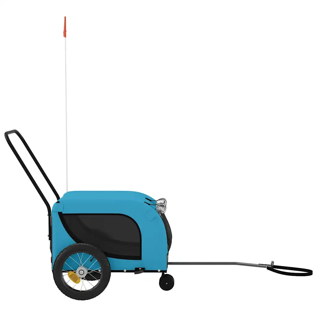 Rimorchio da Bici per Animali Blu e Nero Oxford e Ferro CFW7674728