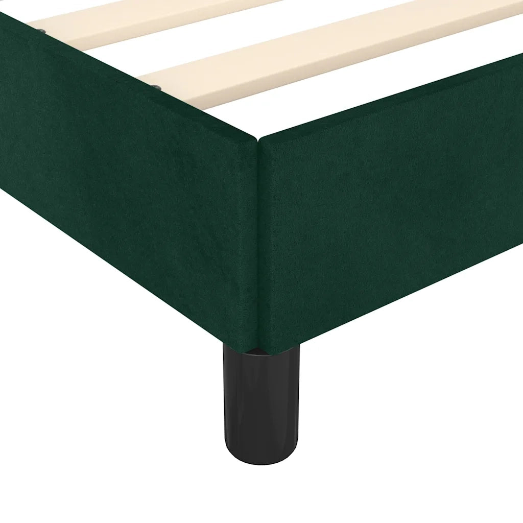 Letto matrimoniale | Letto per adulti | Giroletto senza Materasso Verde Scuro 160x200 cm in Velluto