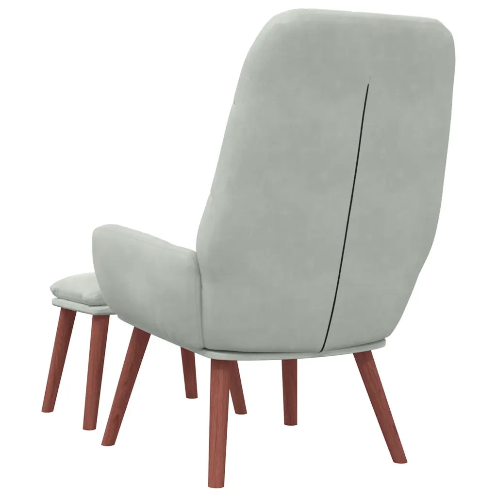 Poltrona Relax con Poggiapiedi Grigio Chiaro in Velluto 3315138