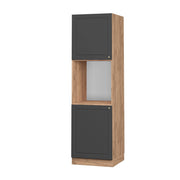 Vicco Mobile per forno da incasso Antracite-oro 60 cm aperto