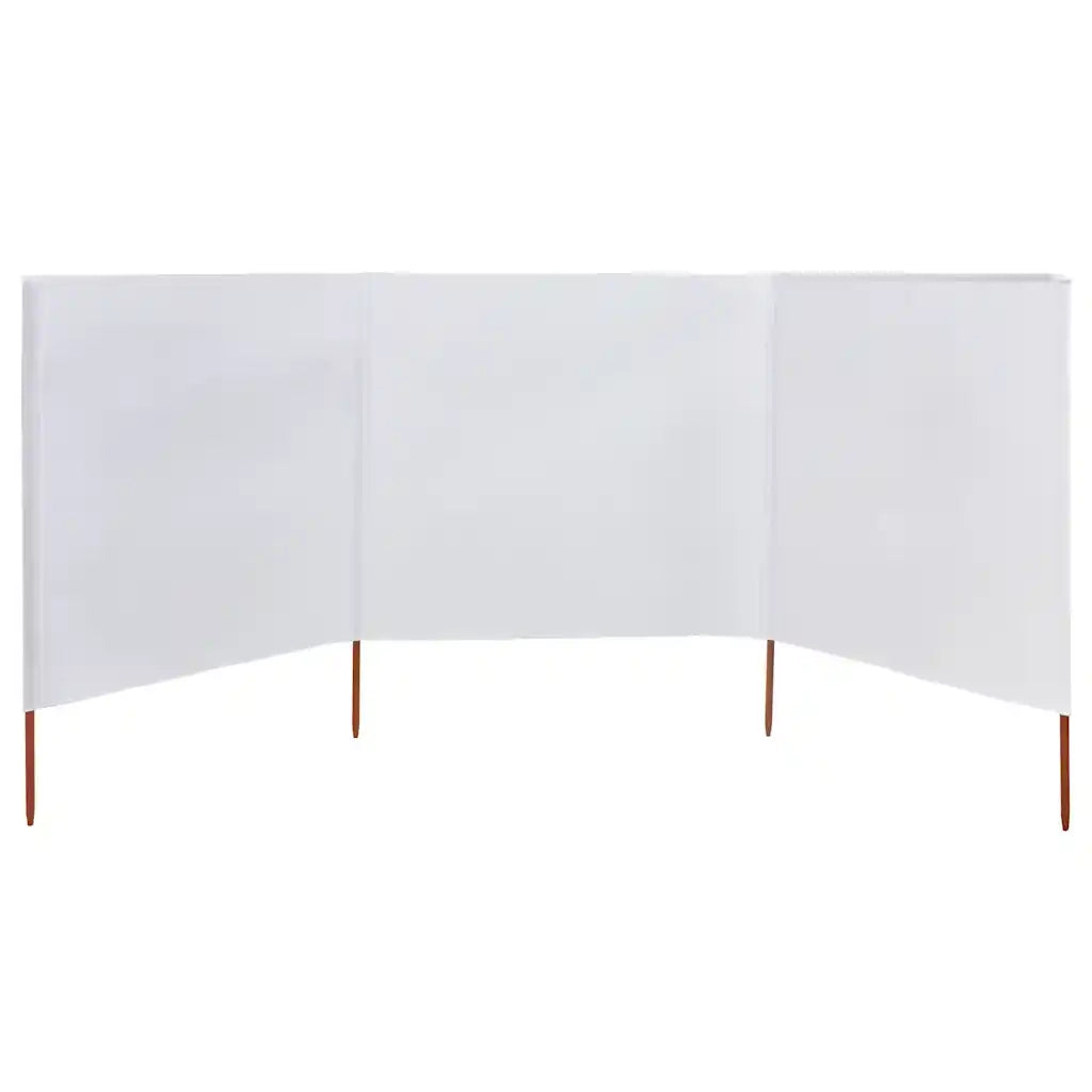 Paravento a 3 Pannelli in Tessuto 400x160 cm Bianco Sabbia 47148
