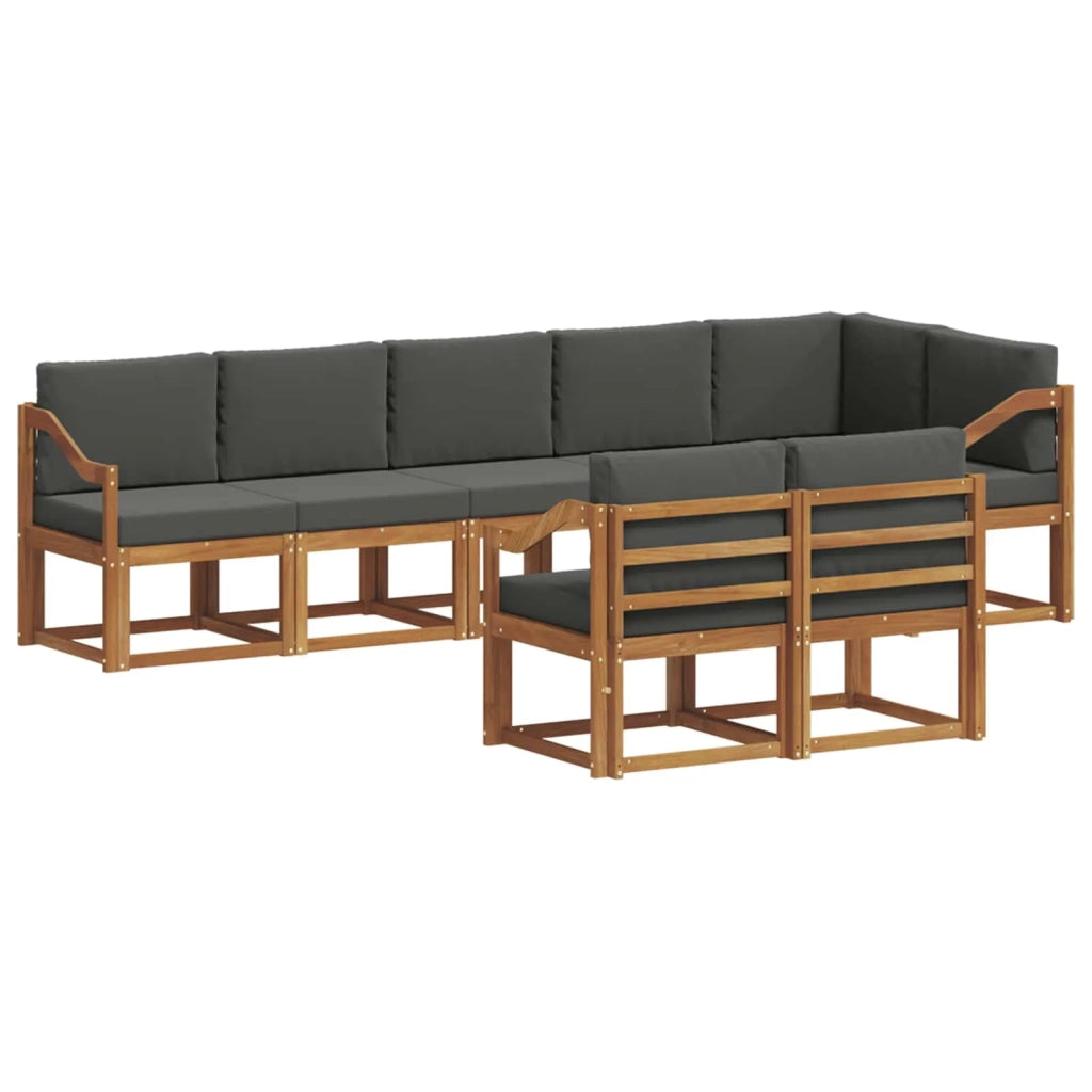 Set di divani da esterno con cuscino 8 pcs Naturale e Antracite 3366585