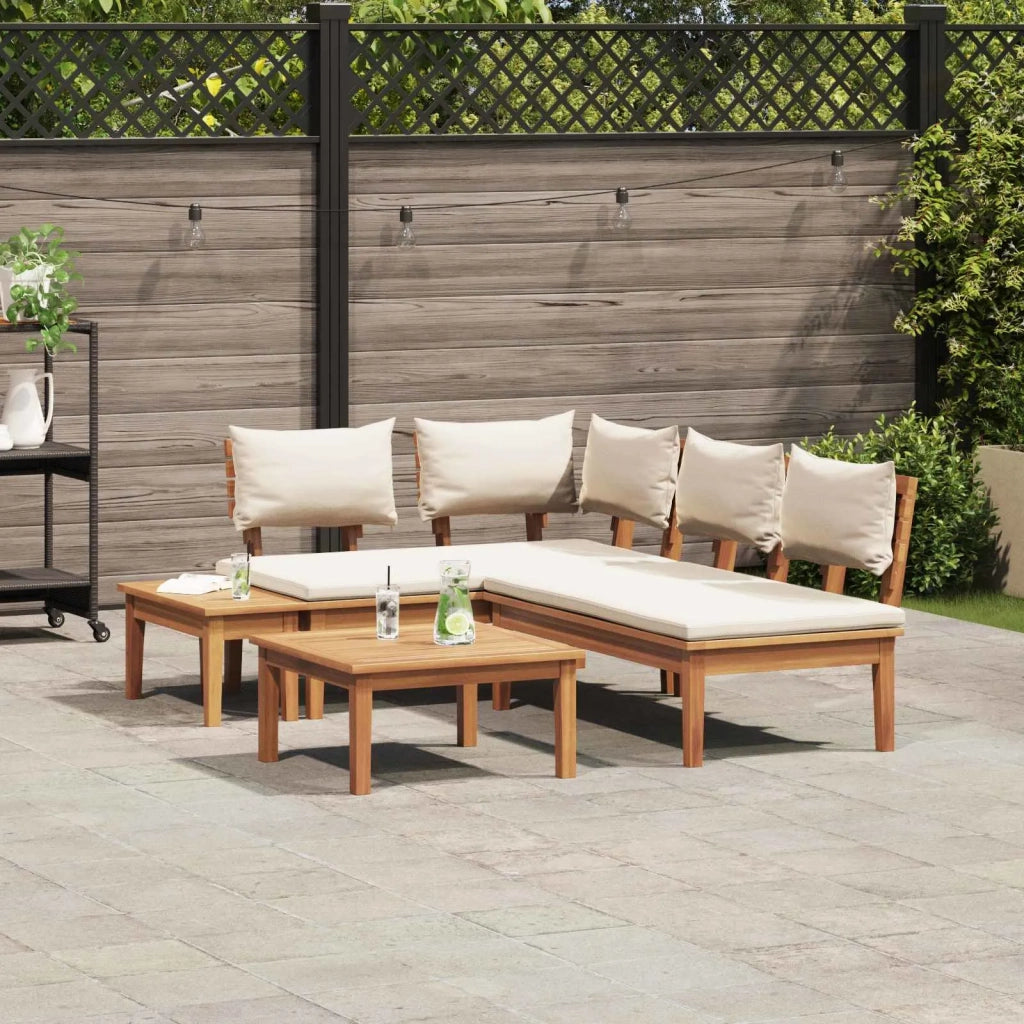 Set Divano da Giardino 4 pcs Marrone e Crema 3356864