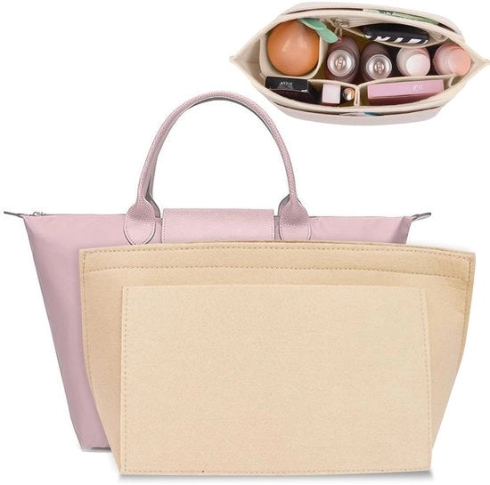Organizzatore a mano con più tasche - Beige - Materiale di gomma