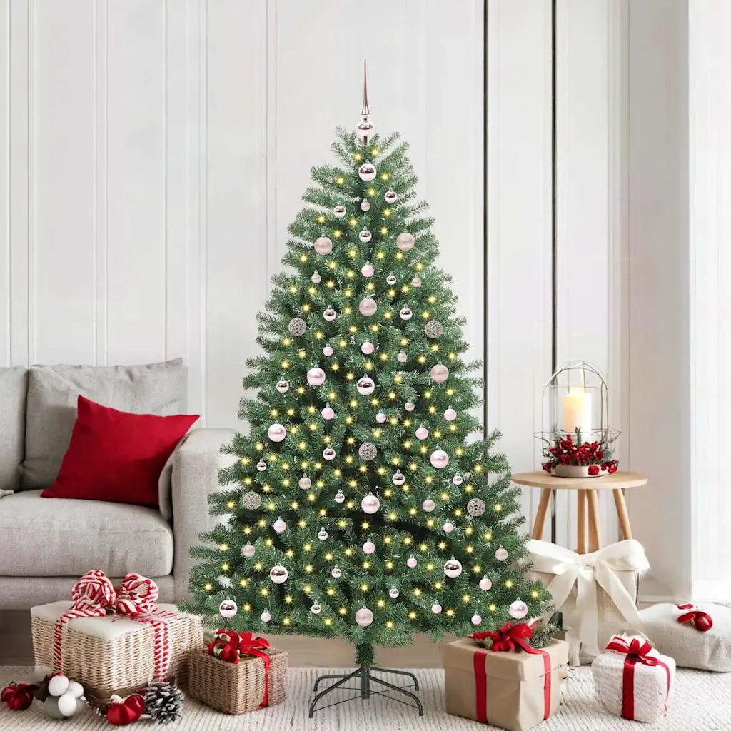 Albero di Natale Artificiale con Rami Pieghevoli Verde 180 cm 3395489