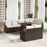 Set Divano da Giardino con cuscino 9 pcs Marrone e Crema 3357761