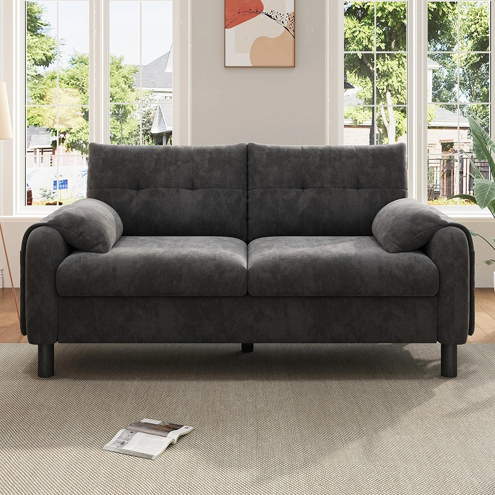 Divano 2 posti - Xylo - Chenille, stile scandinavo, grigio