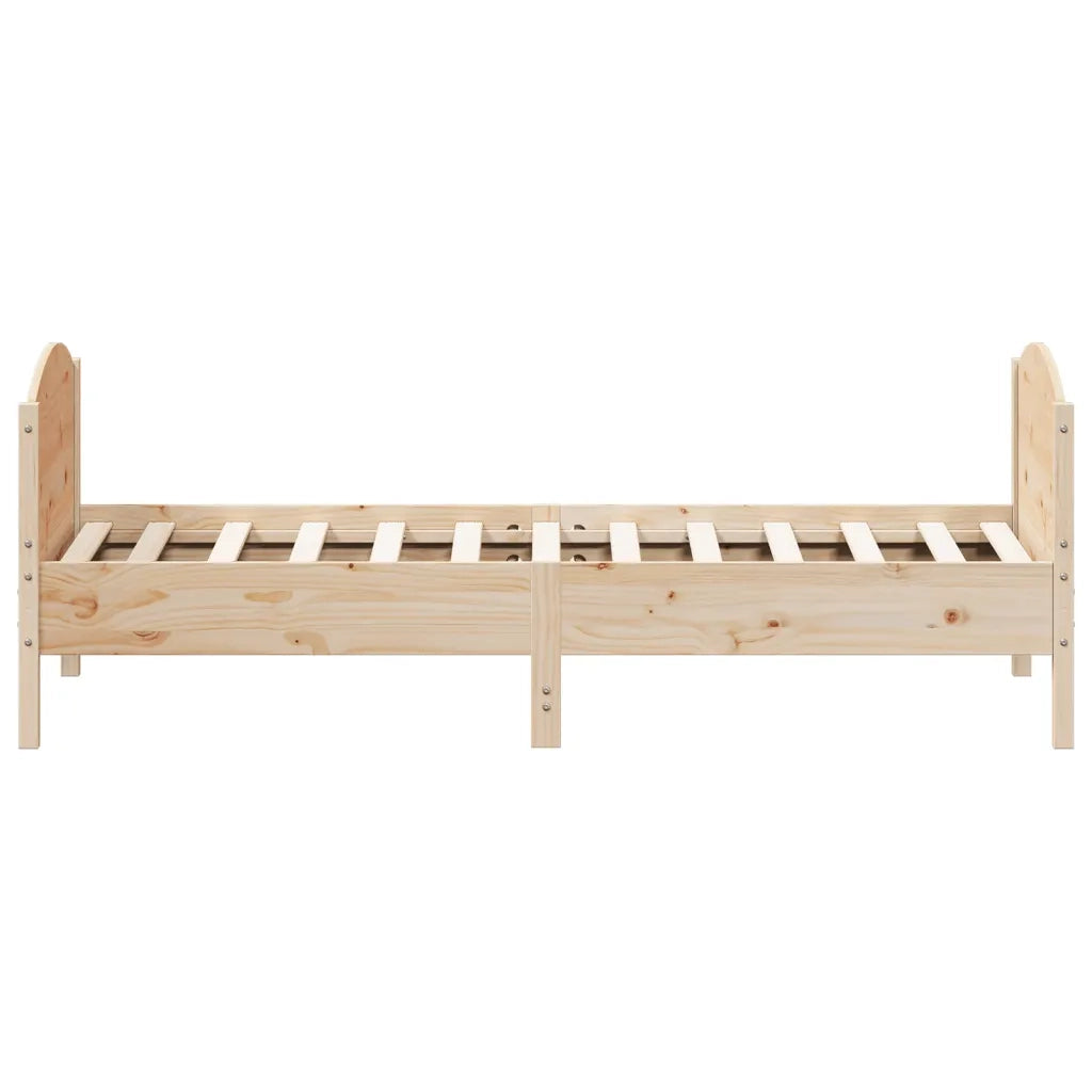 Letto singolo | Letto per adulti | Letto senza Materasso 75x190 cm in Legno Massello Pino