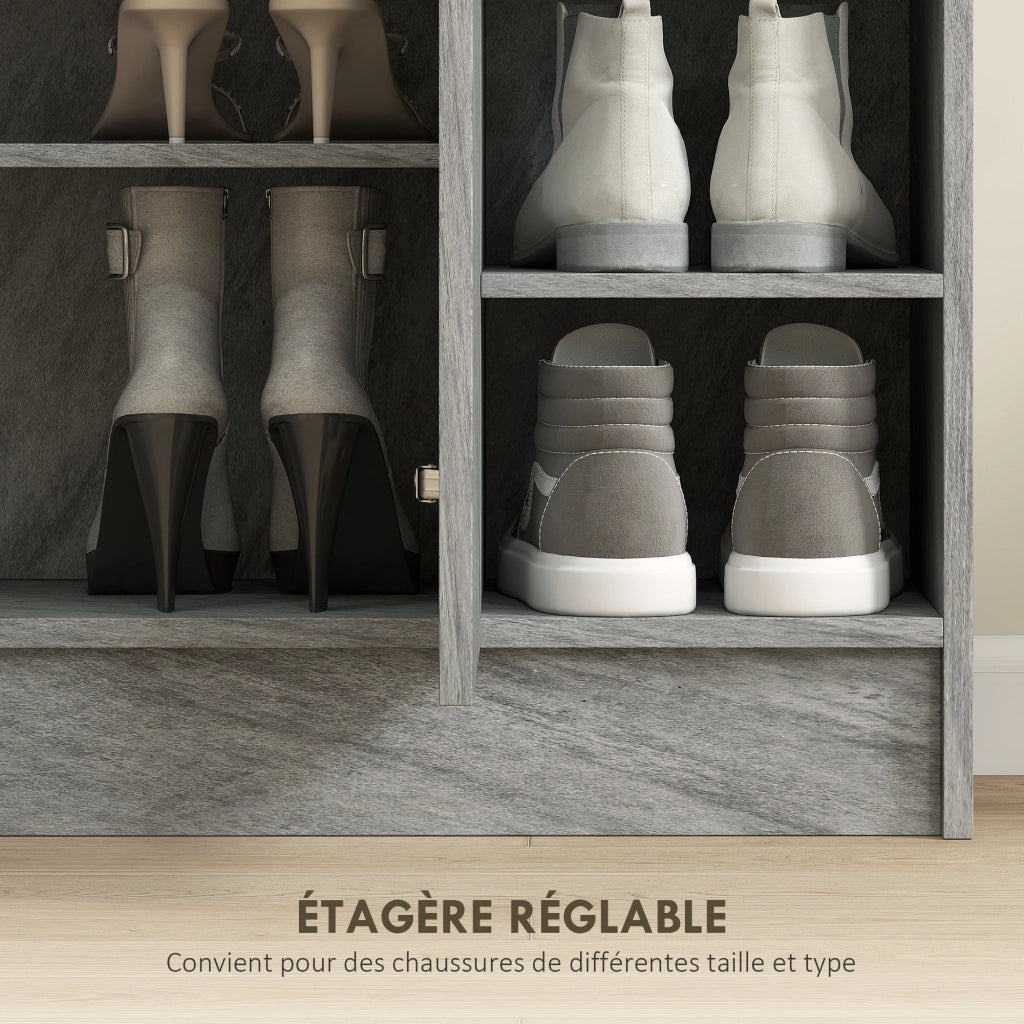 Scarpiera con ante e ripiani regolabili ¨C Minimal ¨C Bianco 80x30x100 cm