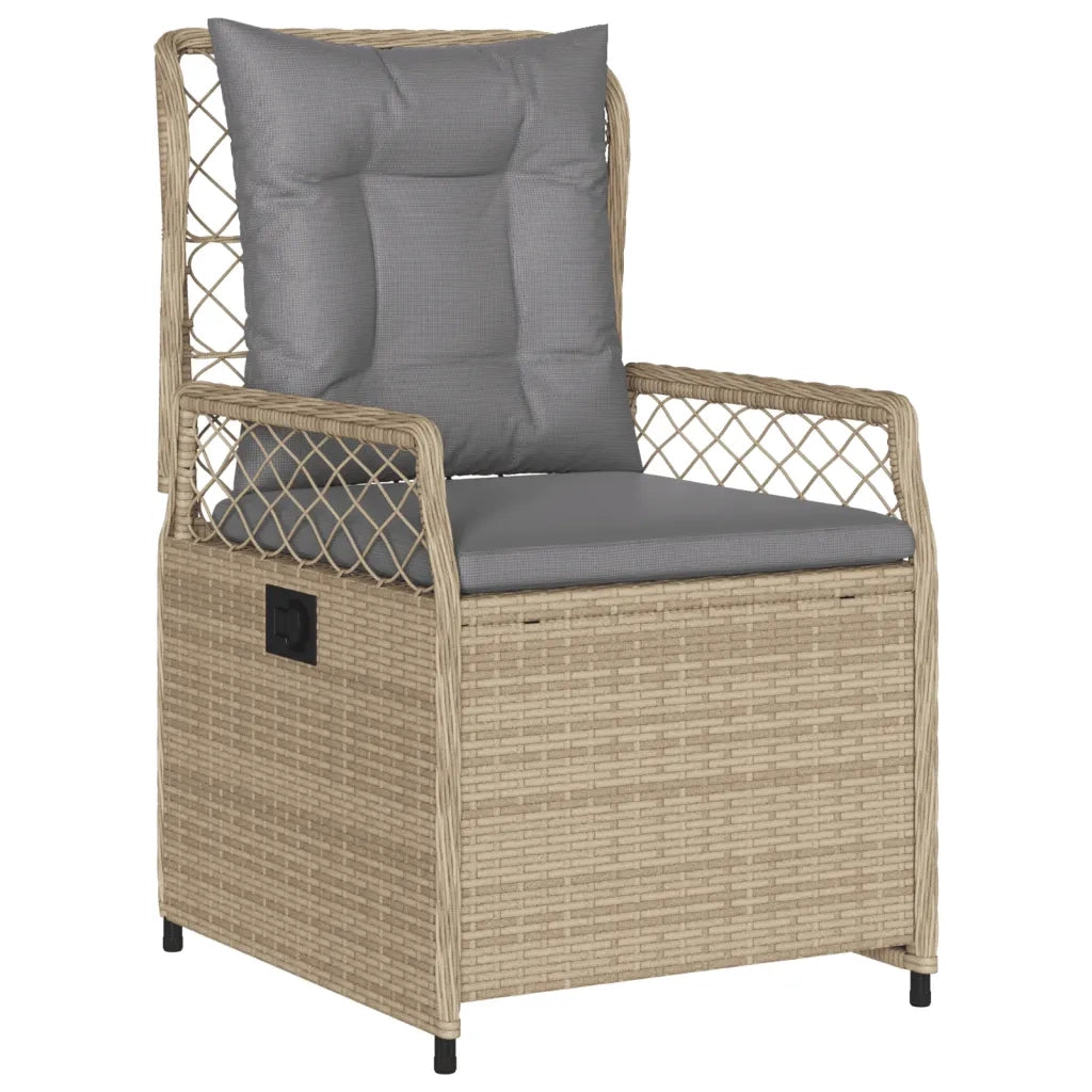 Set da Pranzo da Giardino 5 pz con Cuscini Beige in Polyrattan 3263001