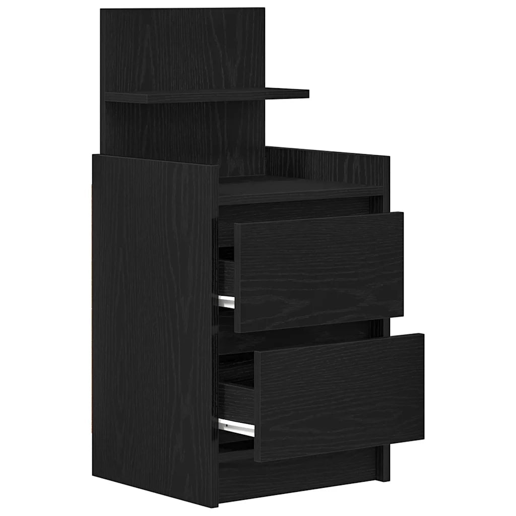Comodino con 2 Cassetti Nero 38x34x80 cm 861357