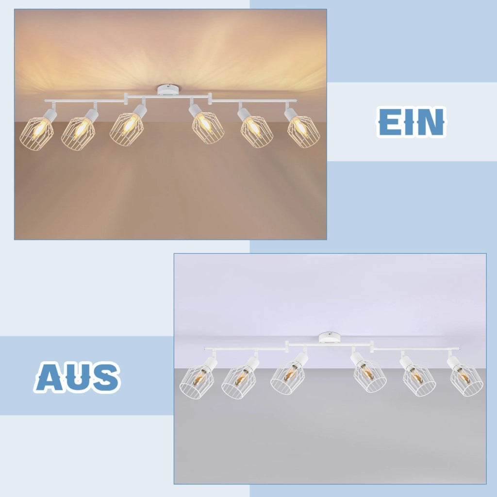 ZMH Faretto da soffitto LED bianchi 6 lampadine E14 retro orientabili 350°
