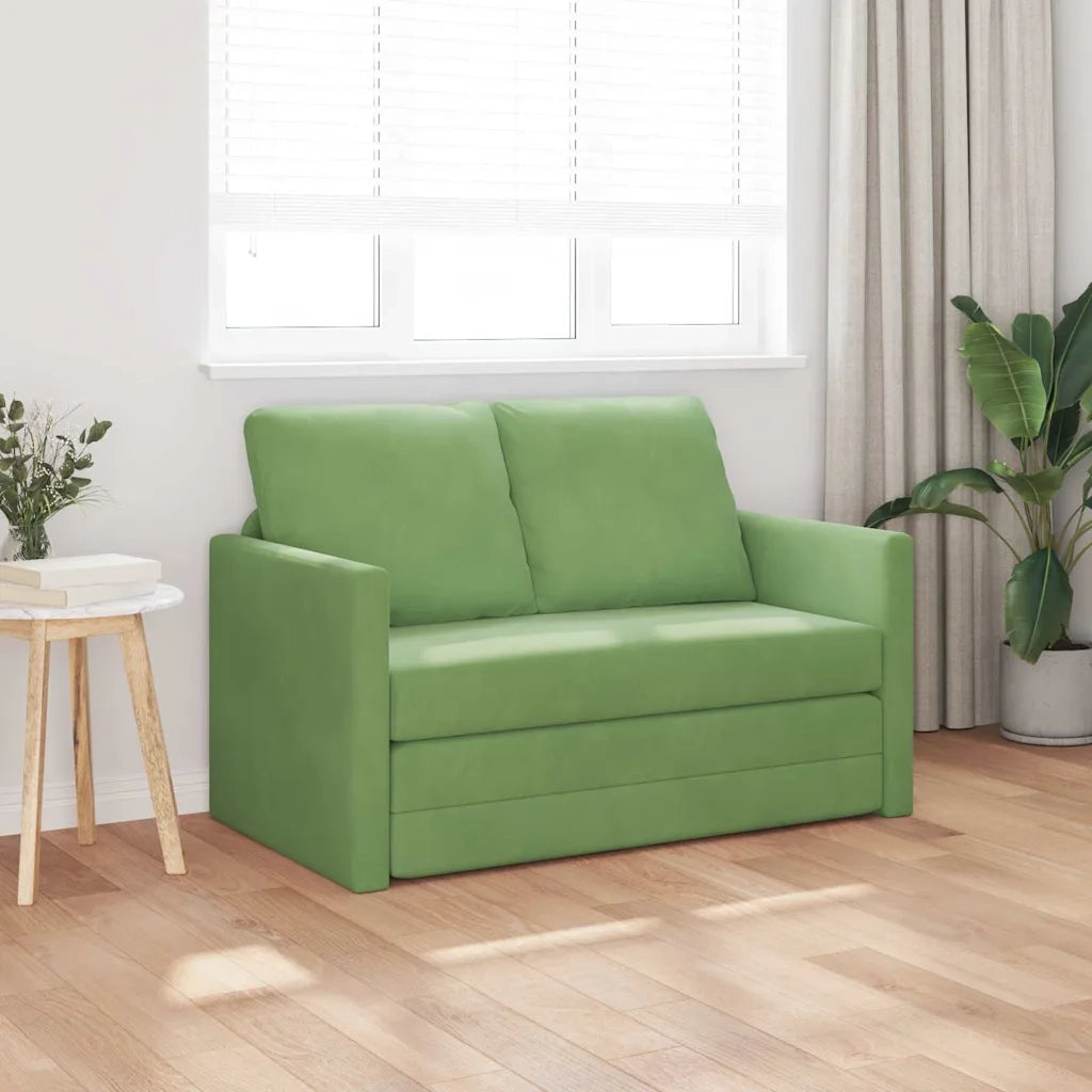 Divano letto-Sofa Letto-Daybed Verde chiaro 204 x 122 x 60 cm Velluto