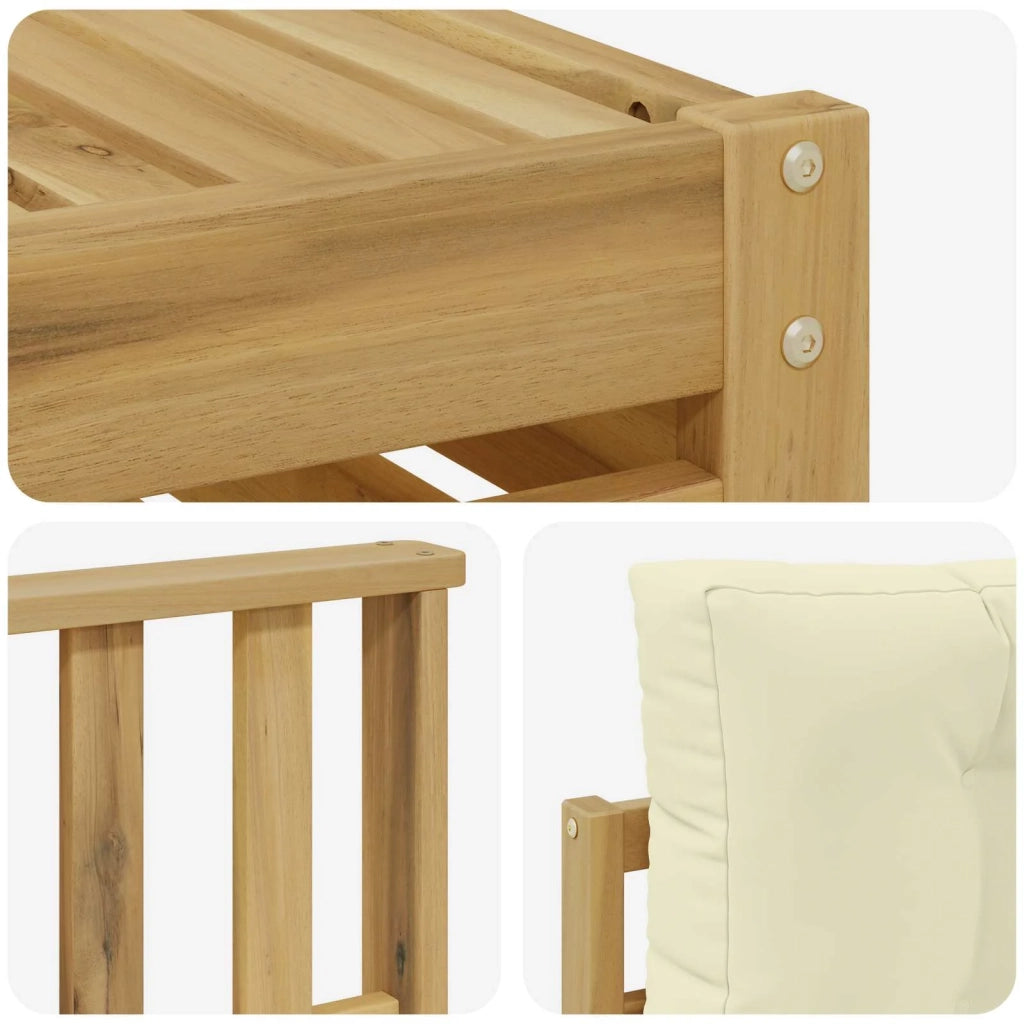 Set di divani da esterno 5 pz Bianco e Crema 3389995