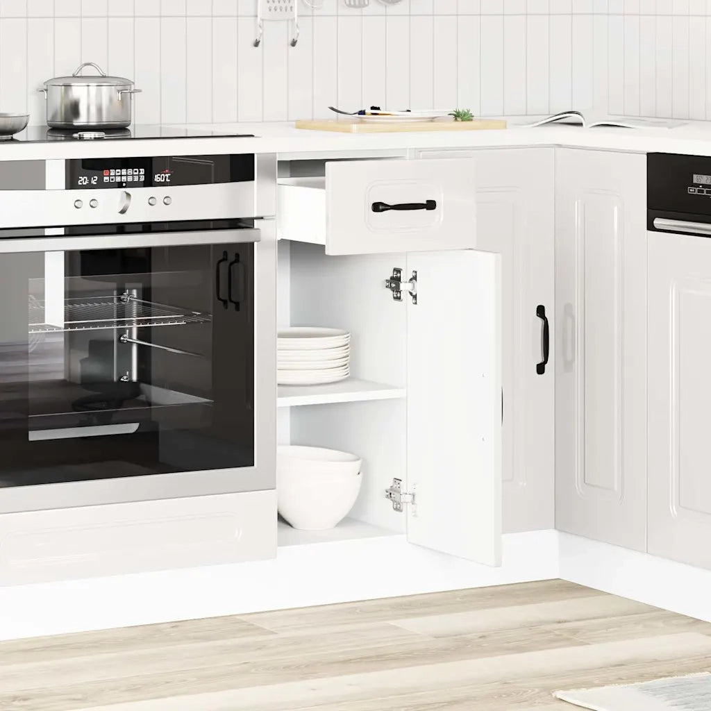 Base da Cucina Kalmar Bianco Lucido in Legno Multistrato 853459