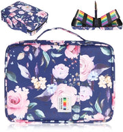 Etui Grande con 220 cassette, astuccio colorato, contenitore per matite, astuccio per 220 pastelli colorati, pennarelli, astuccio per studenti, adulti e artisti (rosa blu)